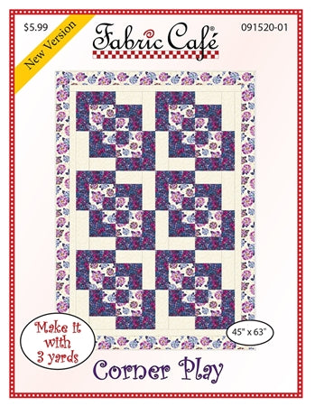 Corner Play 3yd Quilt Pattern by Fabric Cafe