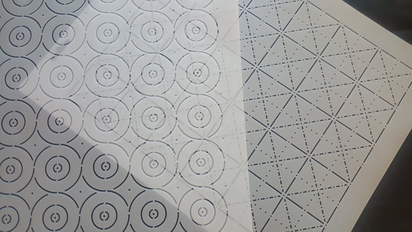 Floral Confetti - Sq/Circle Stencil bundle