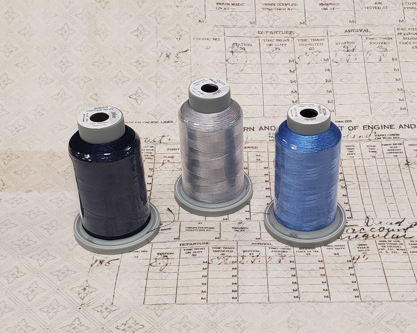 Glide Mini Spools - Tim Holtz Palette June Indigo Thread Bundle