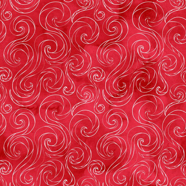 Christmas in Color - Small Swirls - Ruby