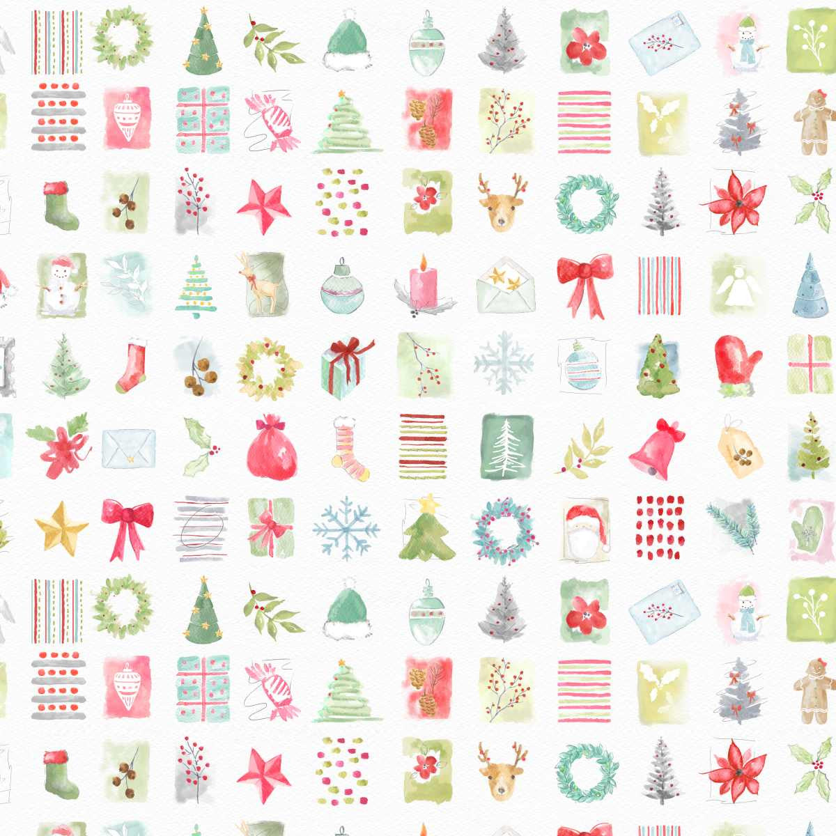 Christmas in Color - Watercolor Motifs - Rainbow