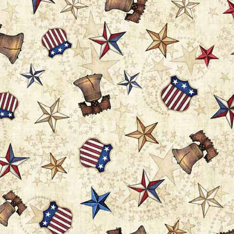 American Spirit - Liberty Bell and Stars - Tan - Wide