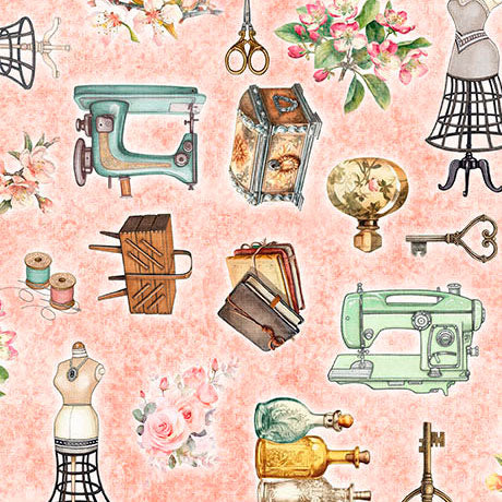 Sew Shabby Chic - Sewing Antiquities - Lt. Salmon