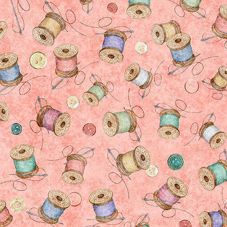 Sew Shabby Chic - Spools of Thread - Salmon