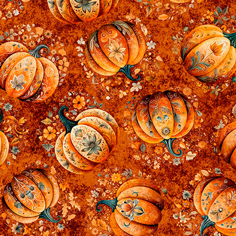 Harvest Hollow - Tossed Pumpkins - Burnt Orange