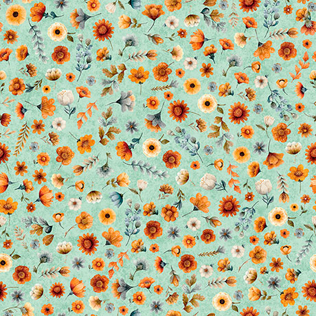 Harvest Hollow - Ditzy Floral - Dusty Aqua