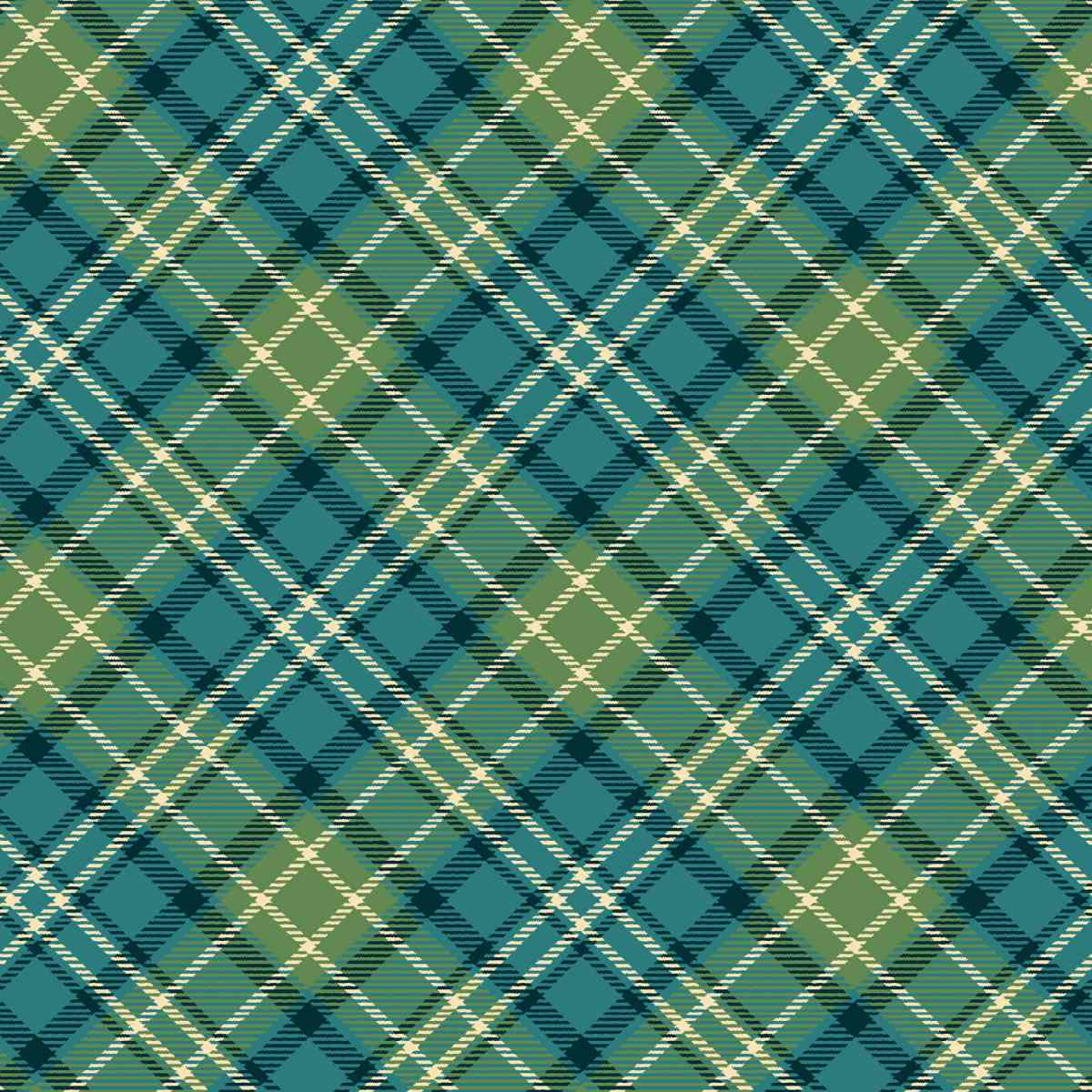 Sweet Christmas Memories - Bias Plaid - Teal