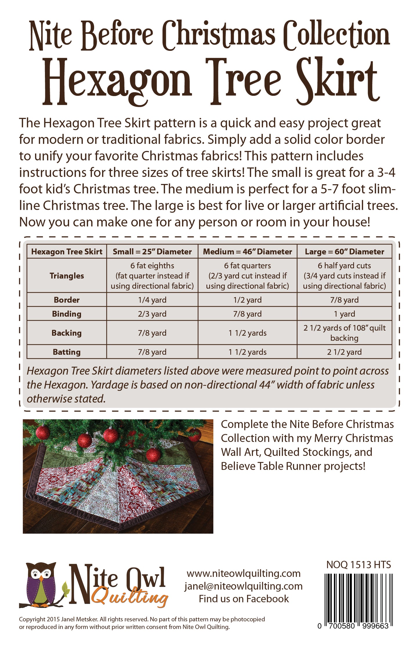 Hexagon Tree Skirt pattern - NOQ