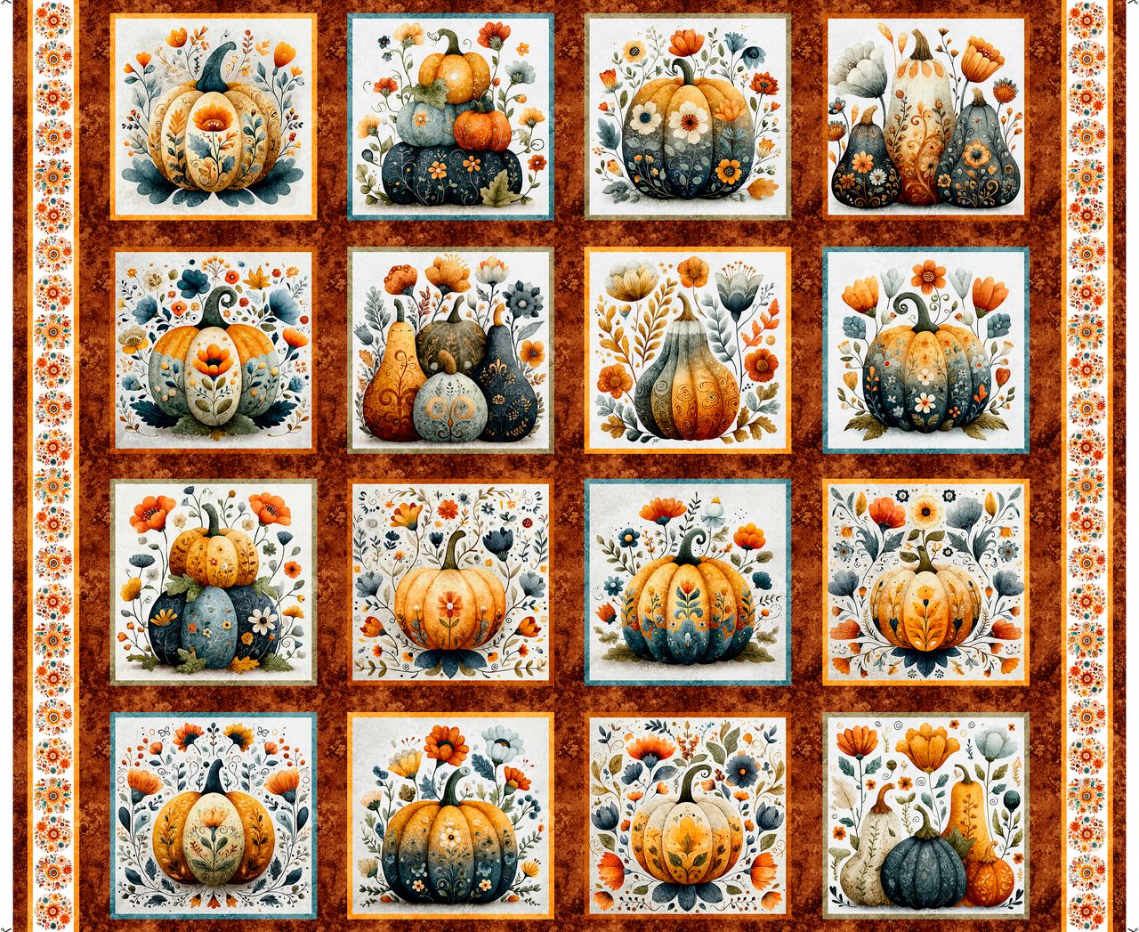 Harvest Hollow - Decorative Pumpkin Picture Panel - Burnt Umber