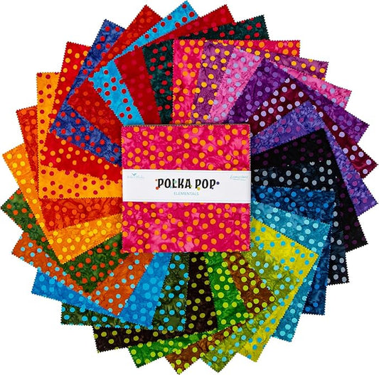 Batiks Elementals Polka Pop 10 Inch Stacker