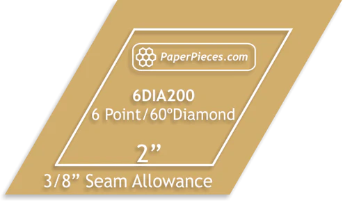 2" 6 point - 60 degree Diamond Acrylic Template