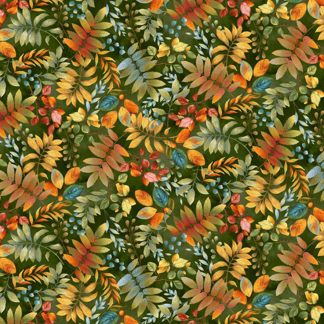 Basket of Autumn Blessings - Forest - All Over Leaves