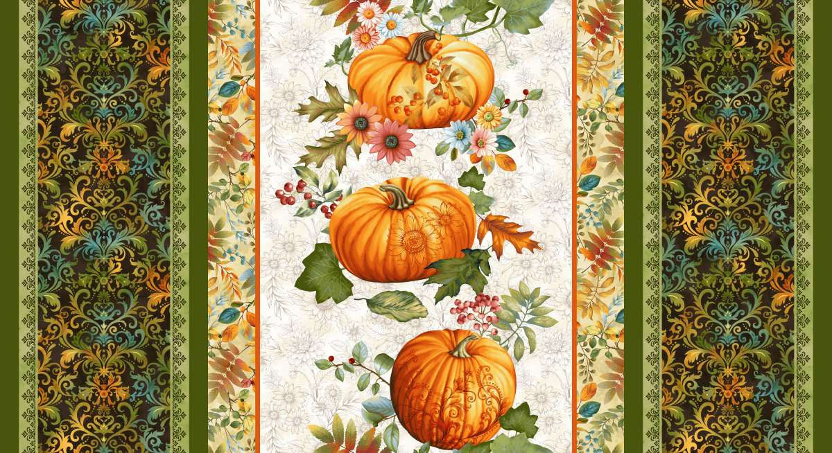 Basket of Autumn Blessings - Cream - Table Runner