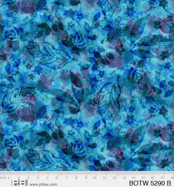 Botanics Blue - Batik Foliage 108"