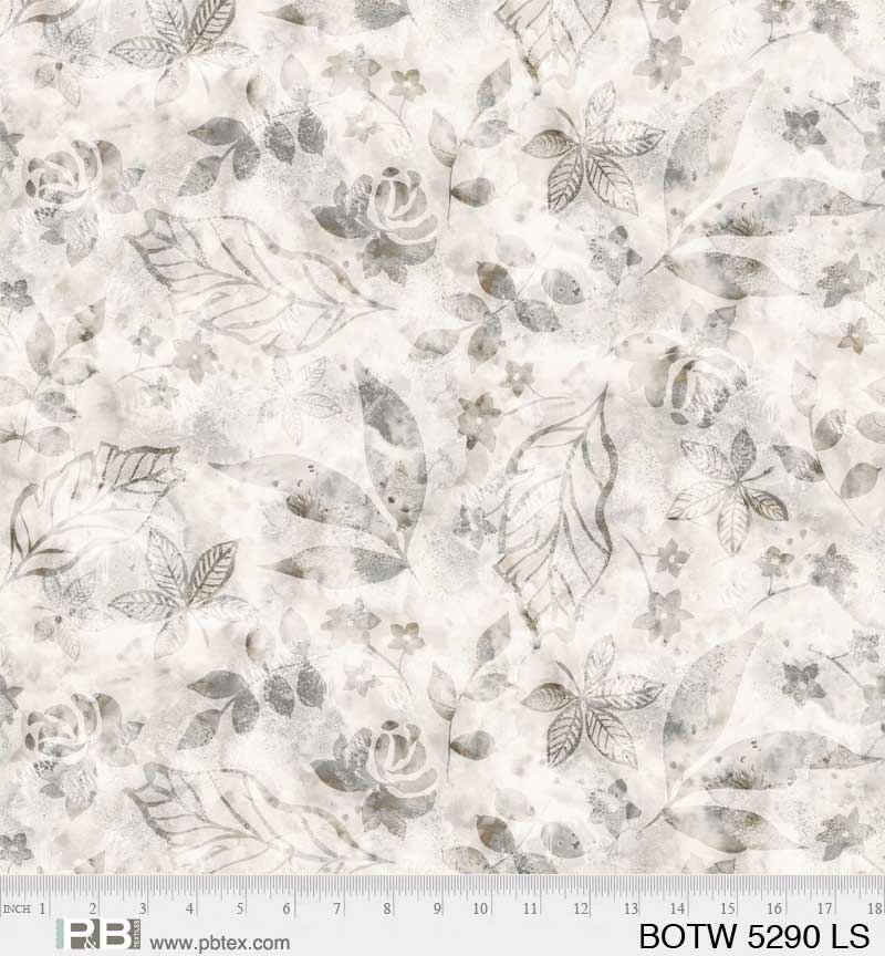Botanics Gray - Batik Foliage 108"