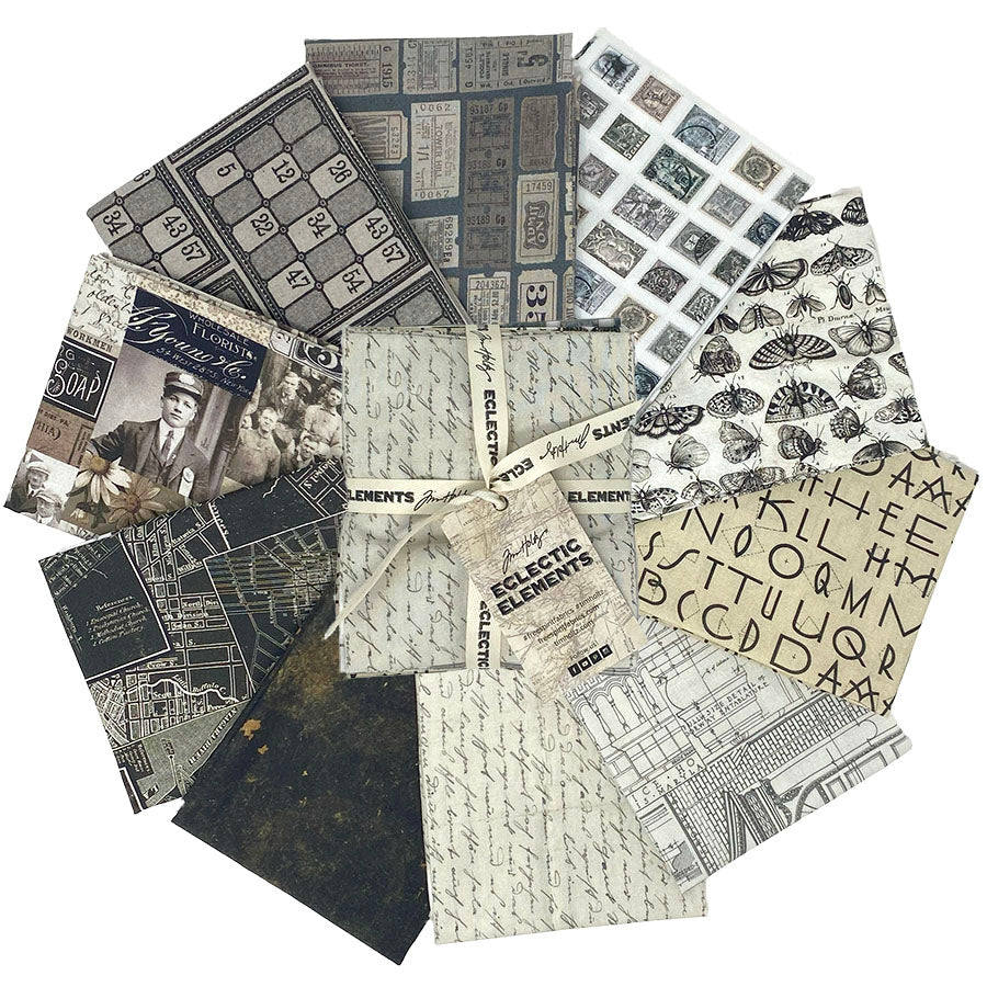 Tim Holtz Charcoal Palette - Fat Quarter Bundle