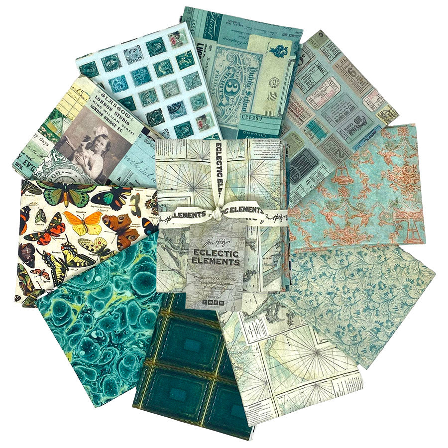 Tim Holtz Teal Palette - Fat Quarter Bundle
