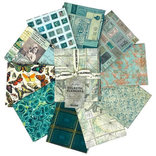Tim Holtz Teal Palette - Fat Quarter Bundle