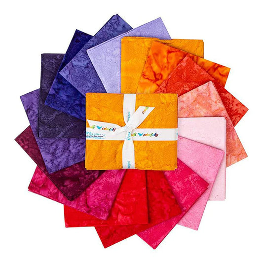 Batiks Hand-Dyes - Fat Quarter Bundle - Sunset Sorbet by Riley Blake