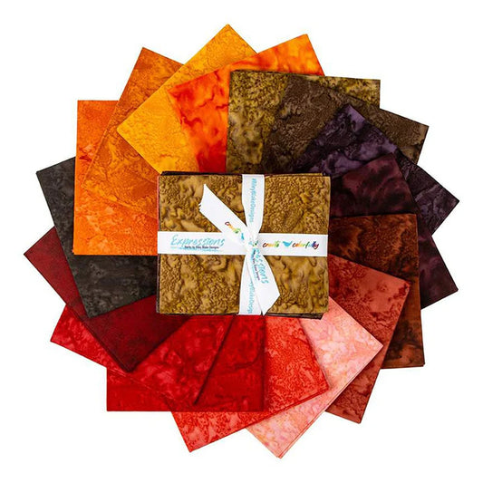 Batiks Hand-Dyes Fat Quarter Bundle - Warm Glow by Riley Blake