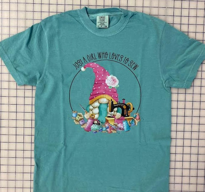 Just a Girl Who Loves to Sew on Seafoam T-Shirt