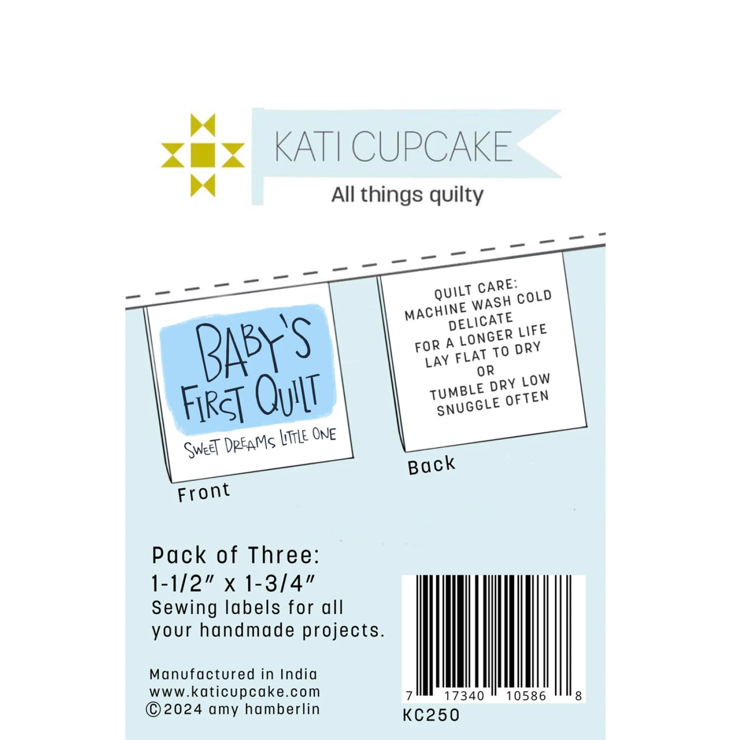 Baby's First Quilt Label Pack - Blue