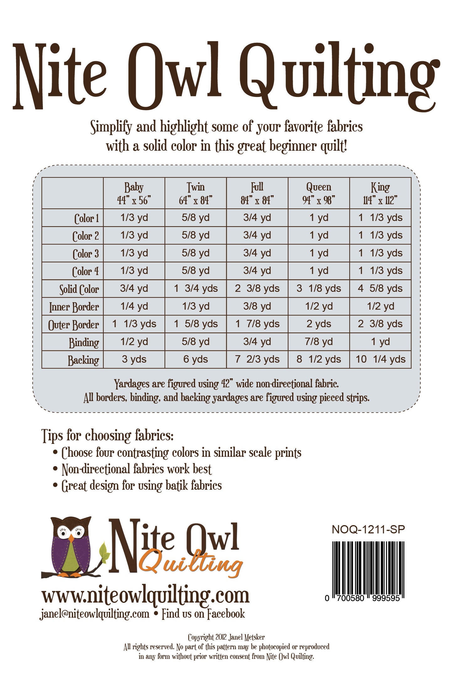 Simply Pieceful pattern - NOQ