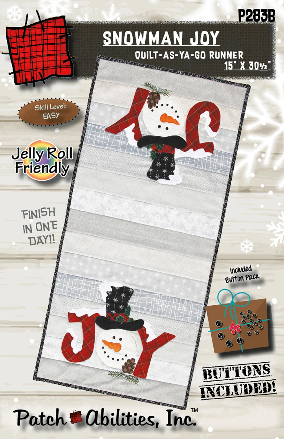 Snowman Joy - Quilt-As-Ya-Go Runner