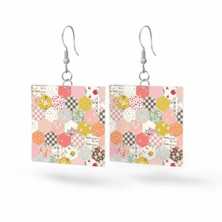 Leather Square Earrings BloomBerry