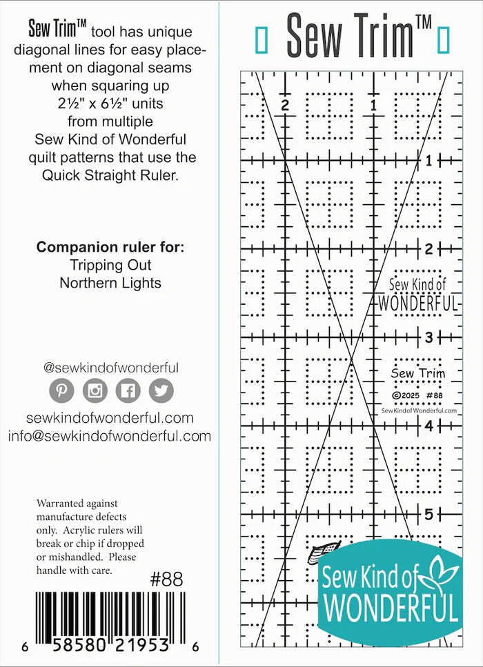 Sew Trim 2 1/2 x 6 1/2 inch Ruler by Sew Kind of Wonderful