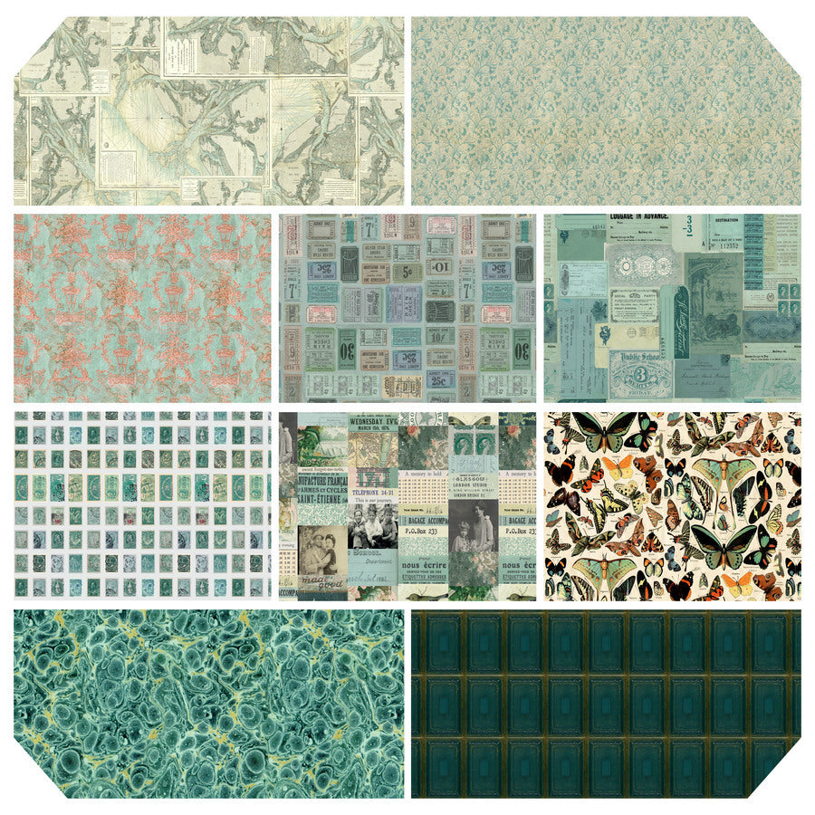 Tim Holtz Teal Palette - Fat Quarter Bundle