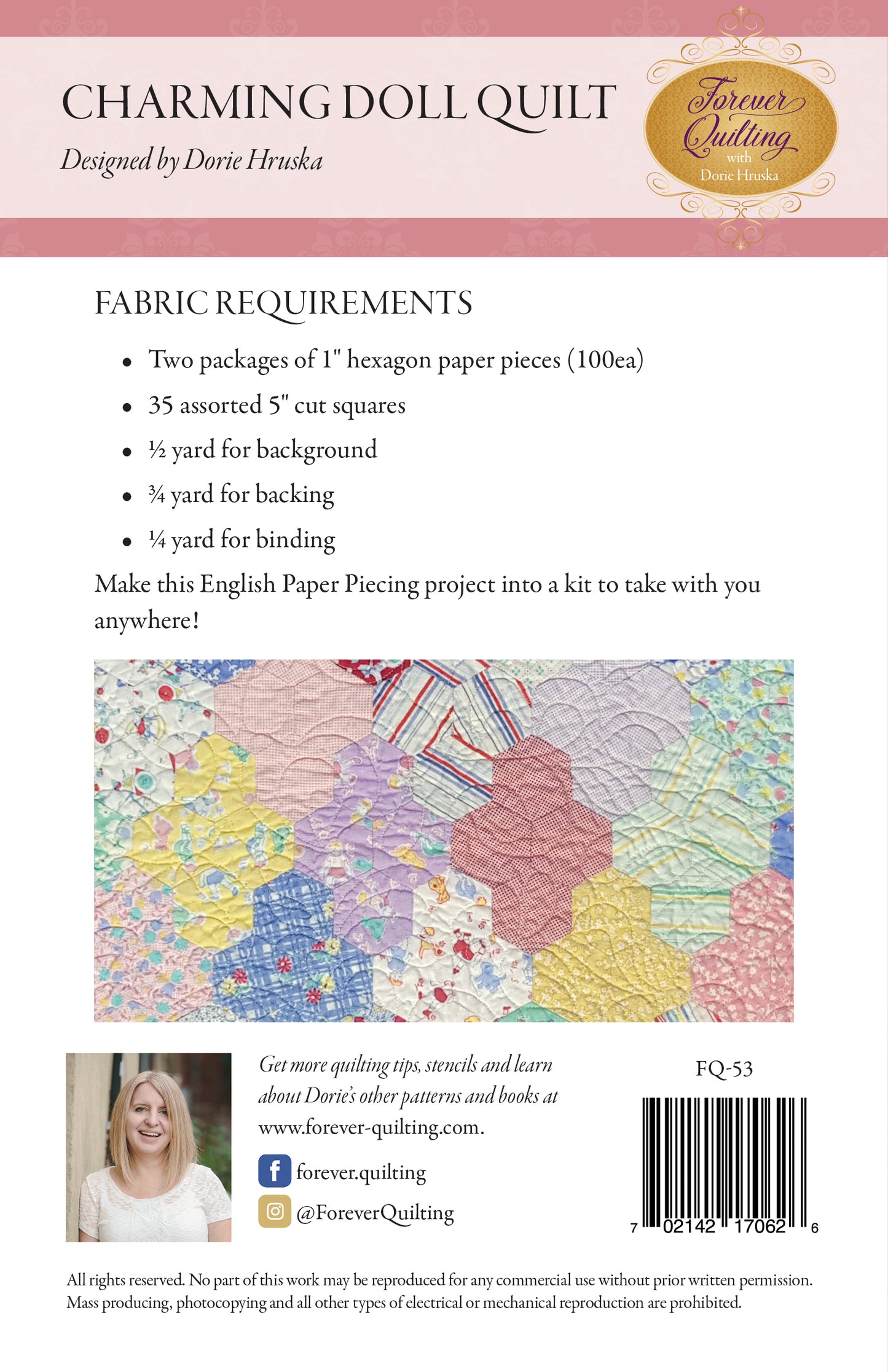Charming Doll Quilt pattern (pdf Download only)