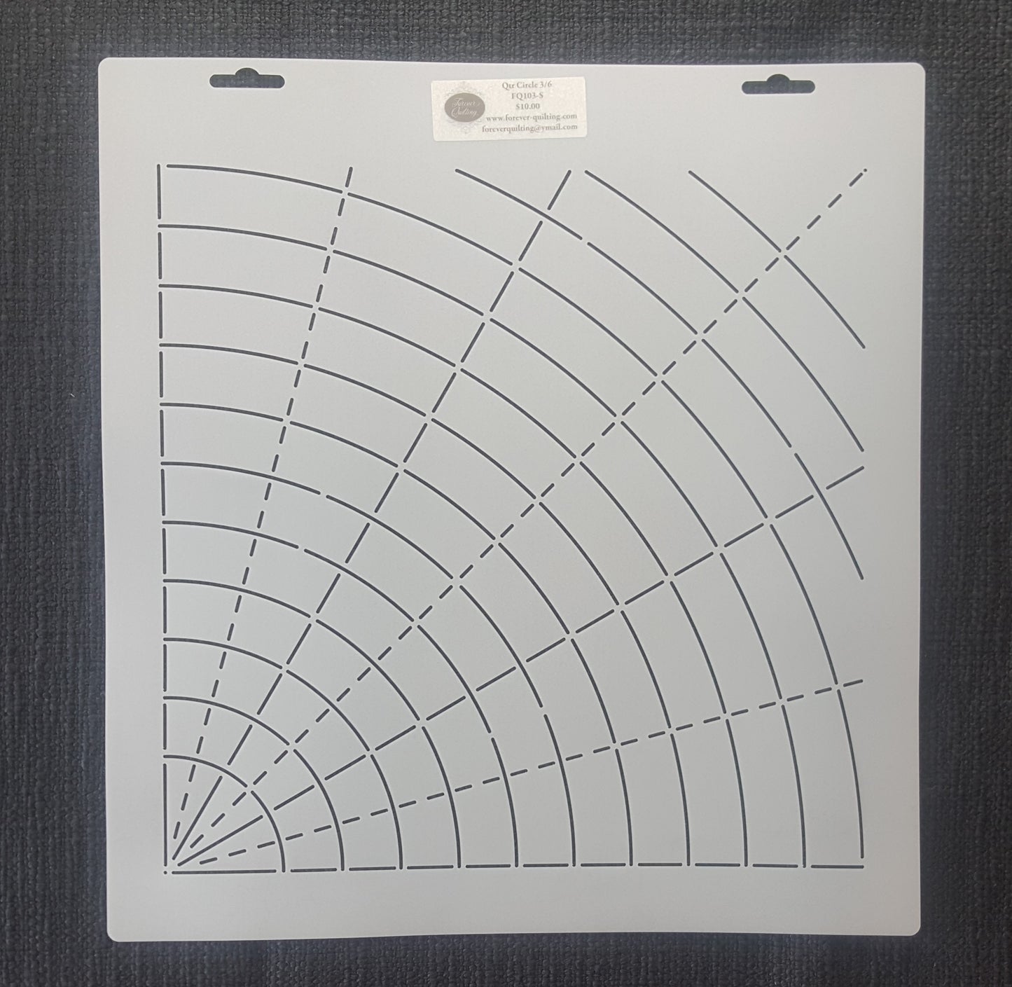 Quarter Circle & Rays Stencil (divided by 12 & 24)