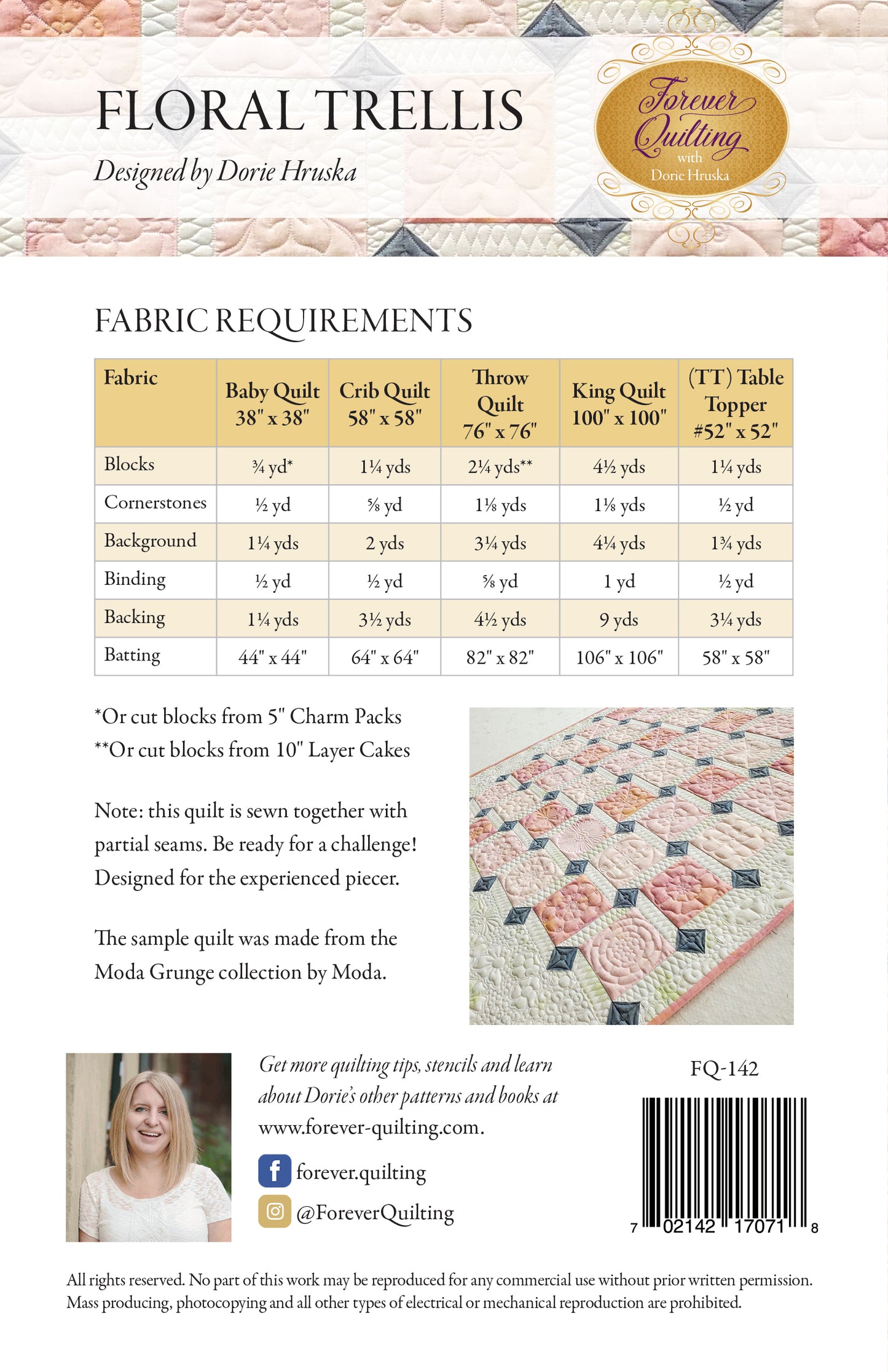 Floral Trellis quilt pattern