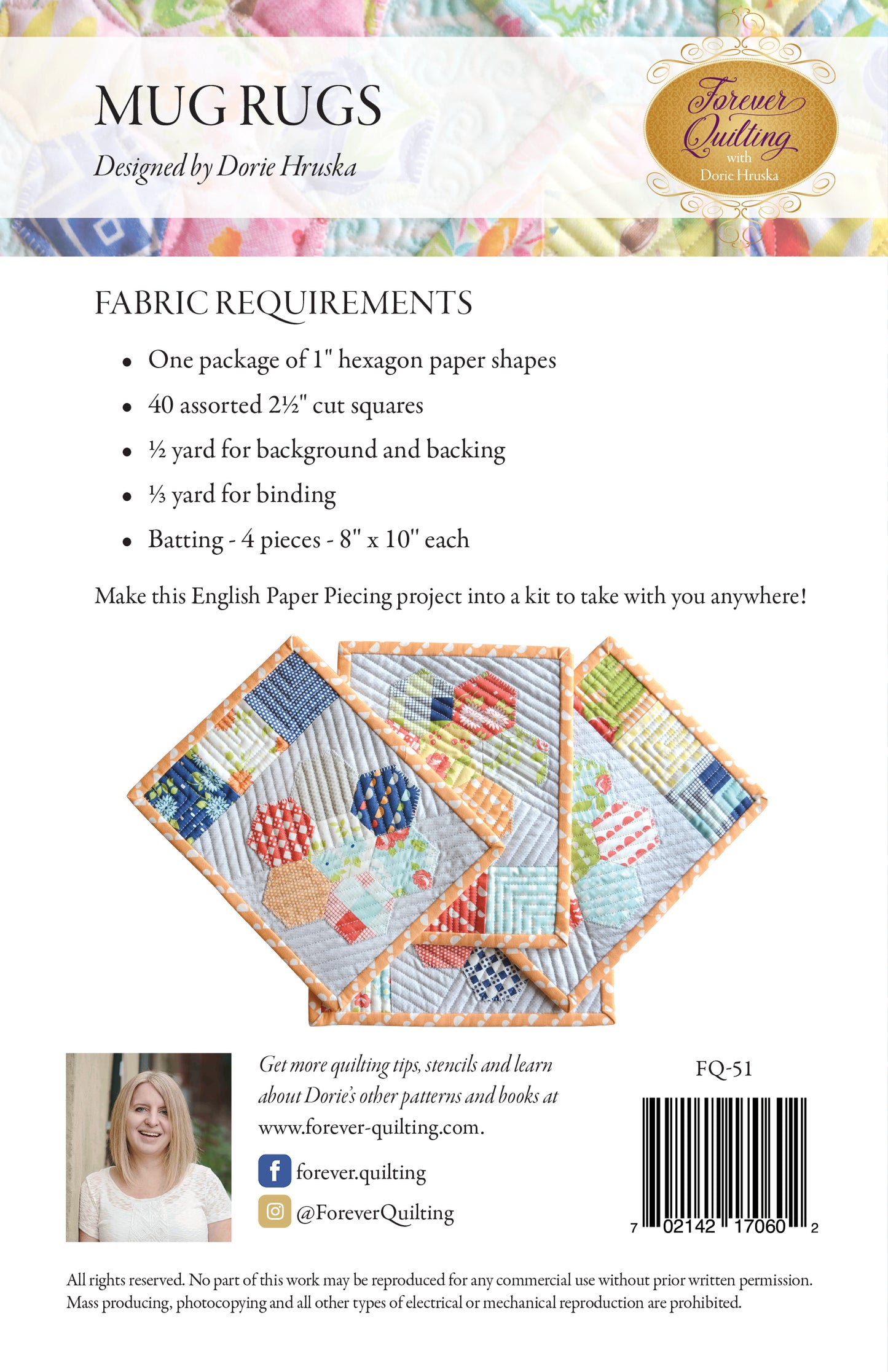 Hexagon Mug Rug Pattern