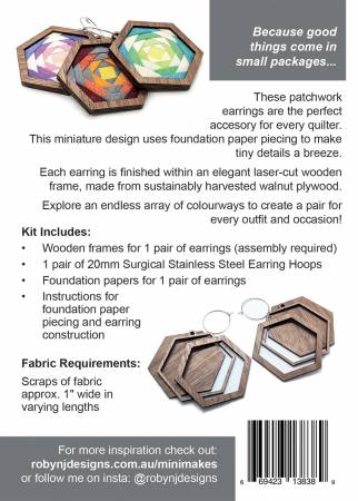 Mini-Makes Hexagon Earring Kit - Walnut