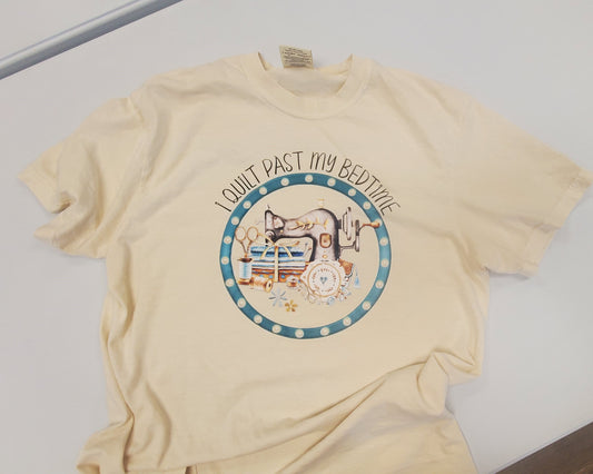 I Quilt Past my Bedtime on Ivory T-Shirt