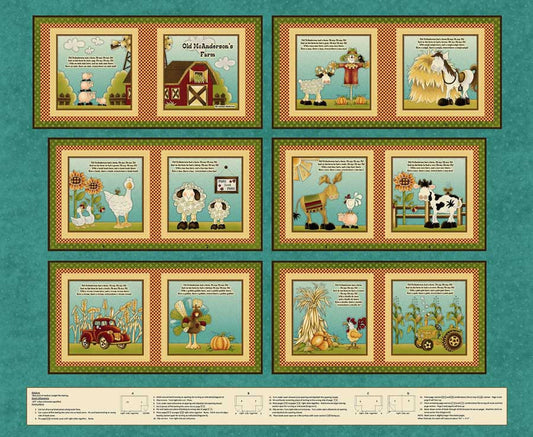 Lil Readers6 - Teal Panel - Old McAnderson's Farm