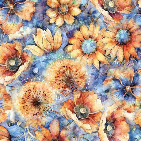 Got Your Back Wideback - Packed Floral Blue