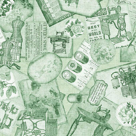 Sew Shabby Chic - Sewing Ephemera - Lt. Green