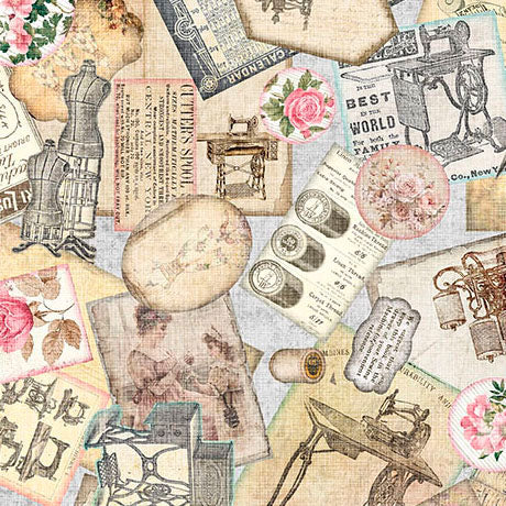 Sew Shabby Chic - Sewing Ephemera - Gray