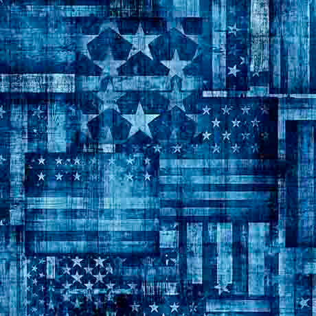 1776 Patriotic Collection - Flag Patchwork Blue