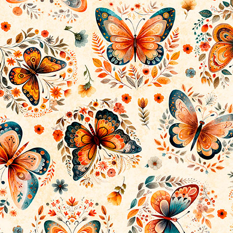 Harvest Hollow - Butterflies - Cream