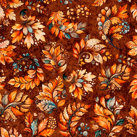Harvest Hollow - Fall Leaves - Burnt Umber