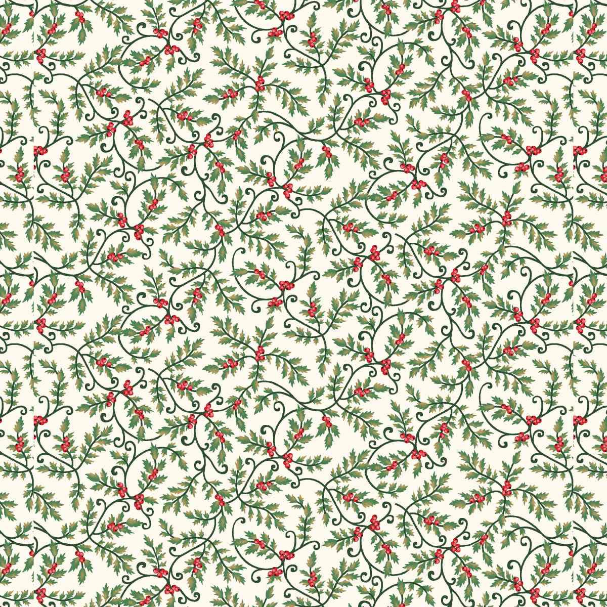 Sweet Christmas Memories - Mini Holly Vines - Cream
