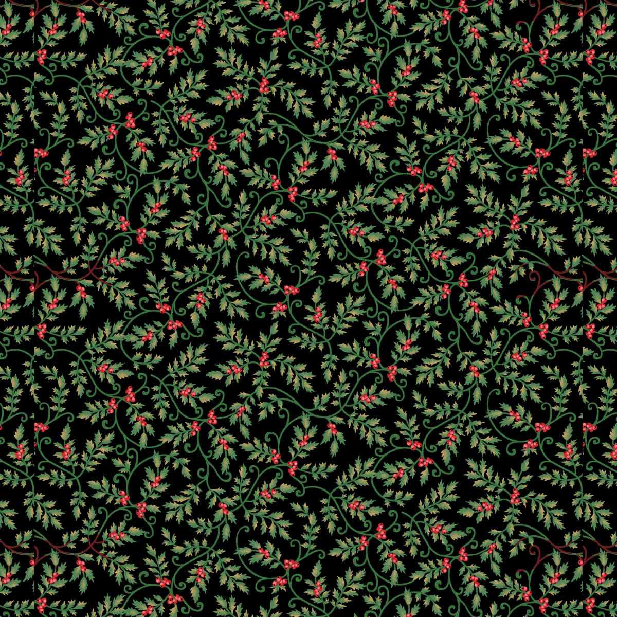 Sweet Christmas Memories - Mini Holly Vines - Black