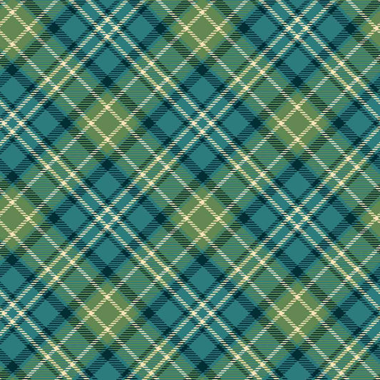 Sweet Christmas Memories - Bias Plaid - Teal