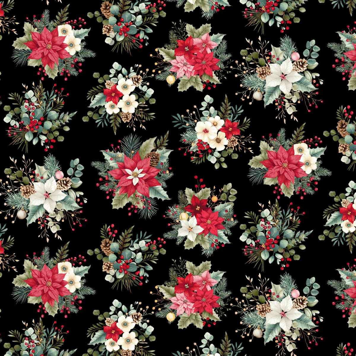 Sweet Christmas Memories - Holiday Flower Toss - Black