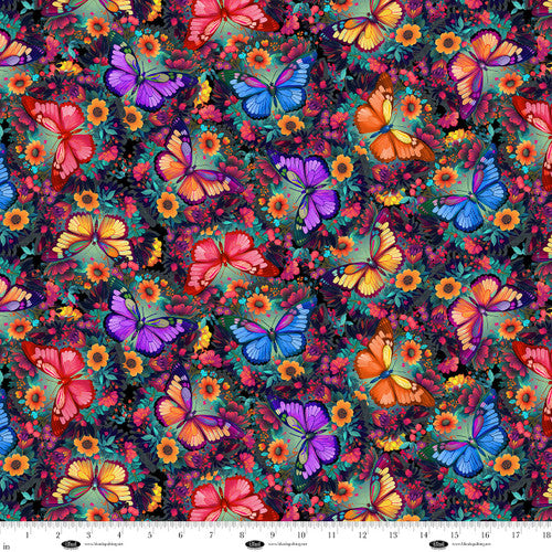 Luminous Haven - Turquoise - Butterflies
