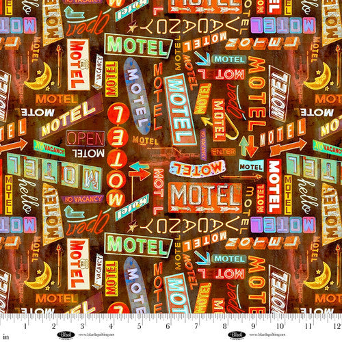 Historic Highway - Black - Motel SIgns
